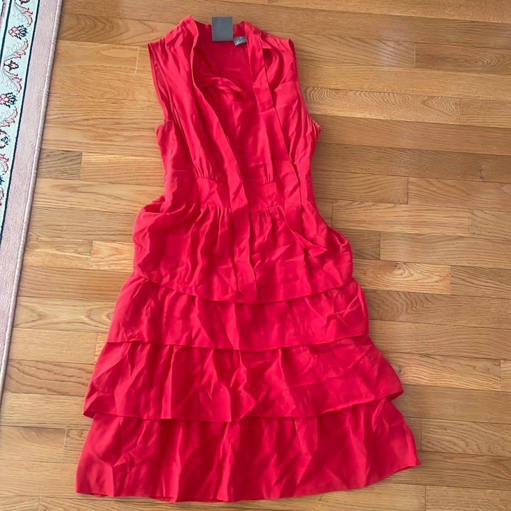 Red ruffle dress